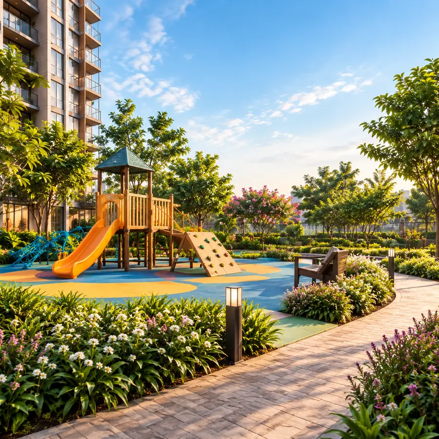 Esbee Realty Upper Kharadi Children Play Park & Landscaped Greens